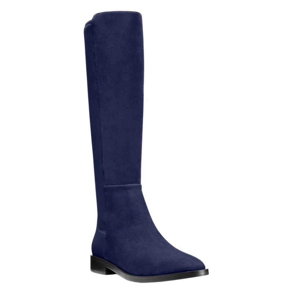 NWOB STUART WEITZMAN Greer City knee high Suede Navy Boots, Size 5 - Picture 12 of 13